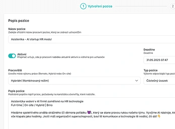 Create a position